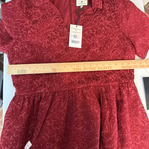 TUCKERNUCK Cranberry Jacquard Adelaide Midi Dress size xl wedding work office - Picture 5 of 8